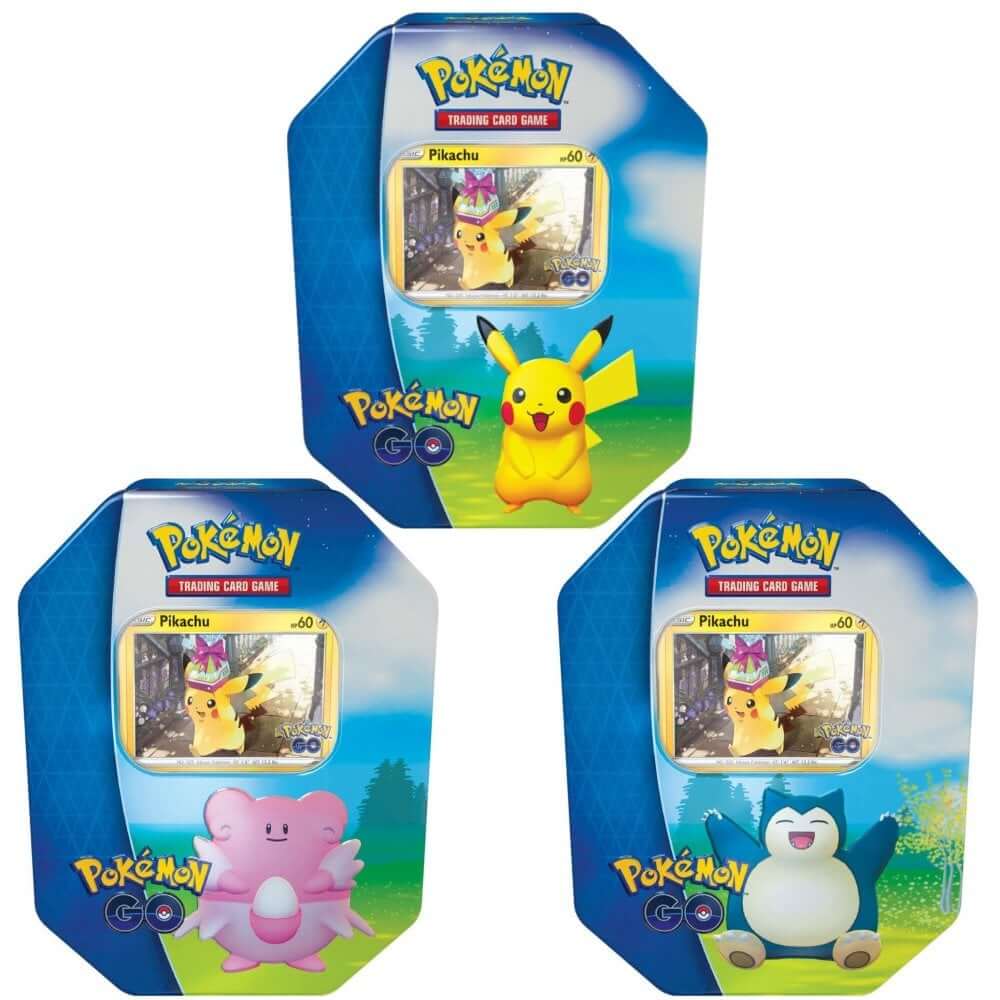 Pokemon TCG: Pokemon GO Tin [Pikachu, Snorlax, Blissey]-Set of 3 (Pikachu &amp; Snorlax &amp; Blissey)-The Pokémon Company International-Ace Cards &amp; Collectibles