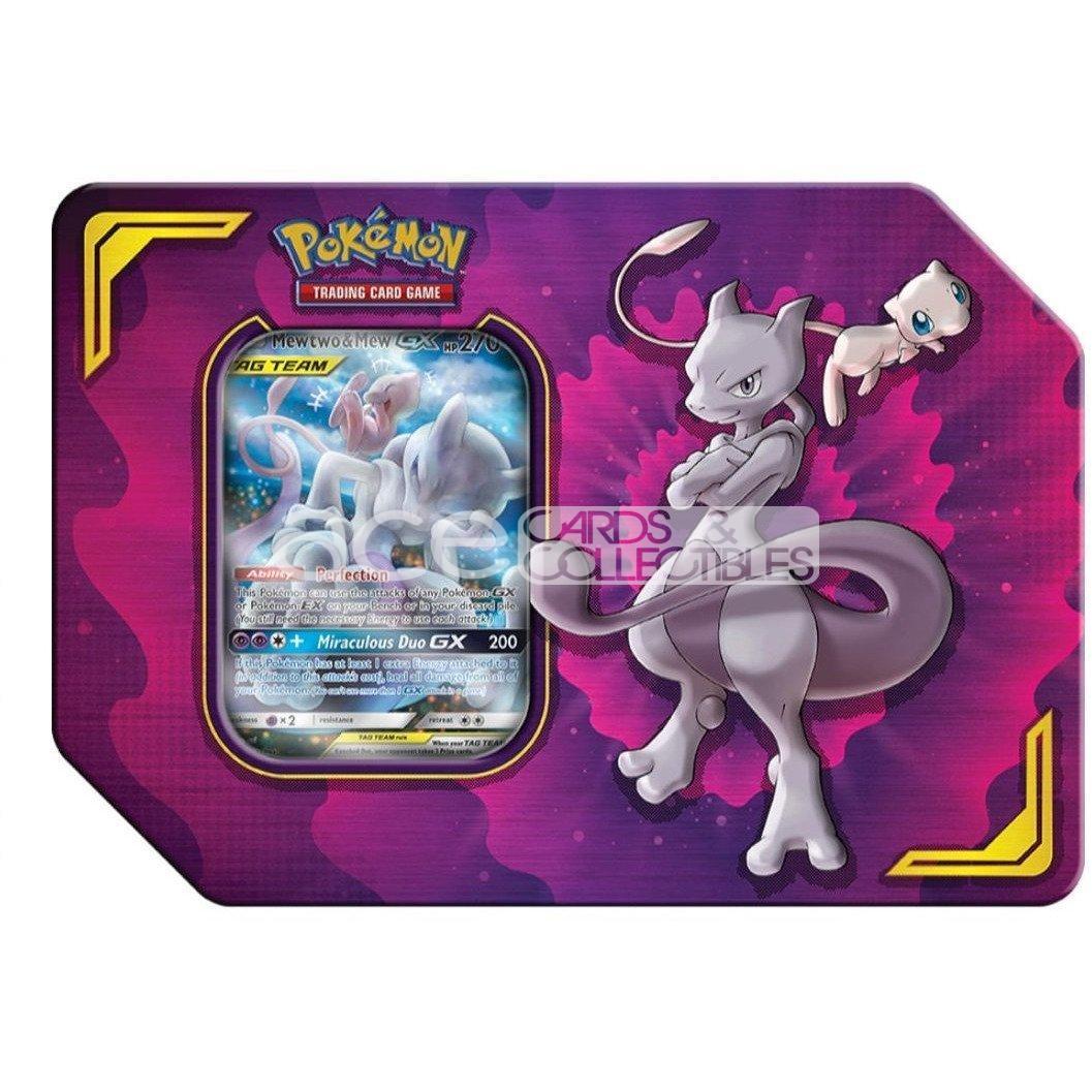 Pokemon TCG: Power Partnership Tin-GX Tin (Mewtwo &amp; Mew GX)-The Pokémon Company International-Ace Cards &amp; Collectibles