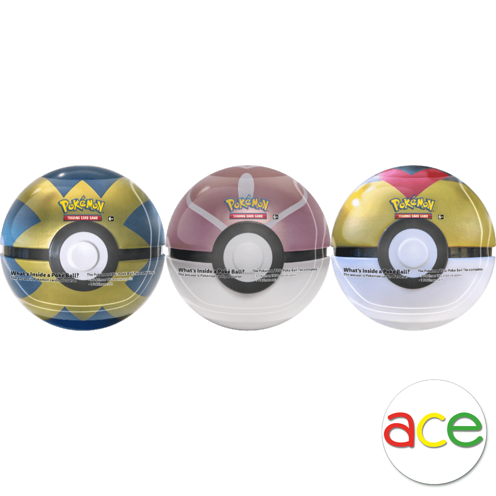 Pokemon TCG: Quick Ball Tin or Level Ball Tin or Love Ball Tin-Quick Ball Tin-The Pokémon Company International-Ace Cards &amp; Collectibles