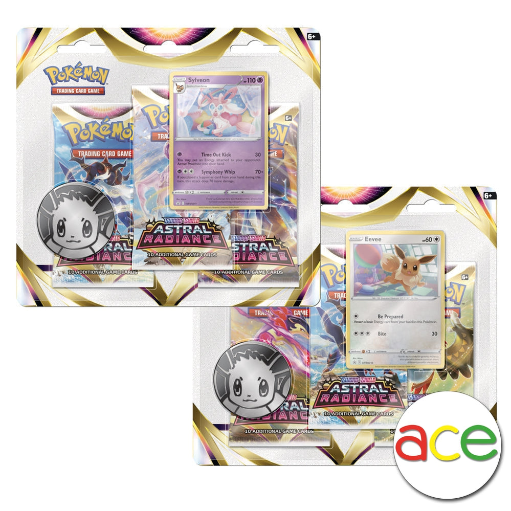 Pokemon TCG: SS10 Astral Radiance 3 Packs Blister-Both Design (Sylveon &amp; Eevee)-The Pokémon Company International-Ace Cards &amp; Collectibles