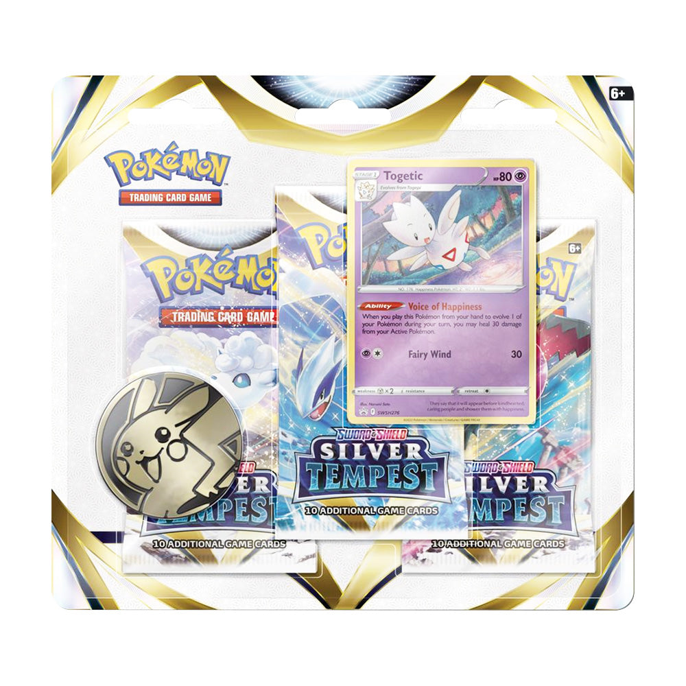 Pokemon TCG: SS12 Silver Tempest - 3 Packs Blister-Togetic-The Pokémon Company International-Ace Cards &amp; Collectibles