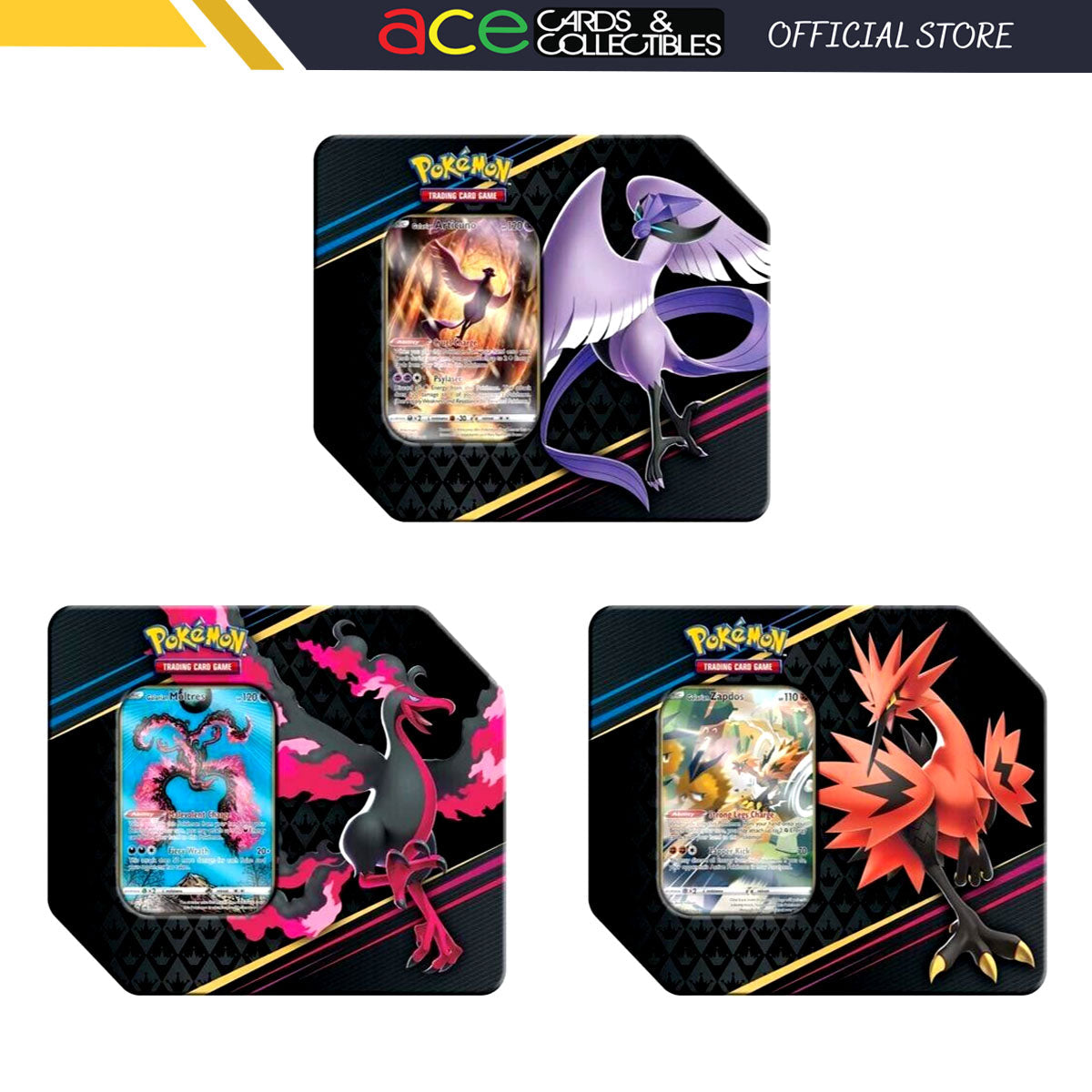Pokemon TCG: SWSH12.5 Crown Zenith Special Art 7&quot; Tin-Set of 3-The Pokémon Company International-Ace Cards &amp; Collectibles