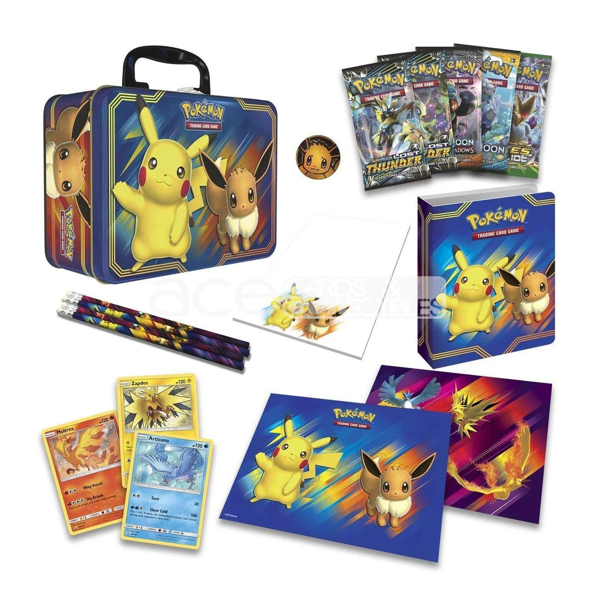 Pokemon TCG: Sun &amp; Moon Pikachu &amp; Eevee Collector Chest-The Pokémon Company International-Ace Cards &amp; Collectibles