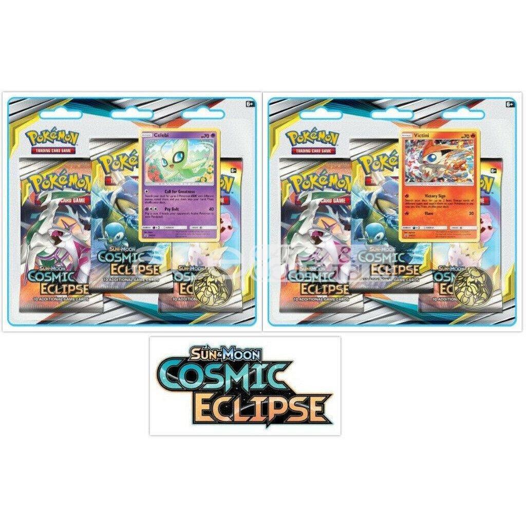 Pokemon TCG: Sun &amp; Moon SM12 Cosmic Eclipse Blister (Celebi) or (Victini)-Blister (Celebi)-The Pokémon Company International-Ace Cards &amp; Collectibles