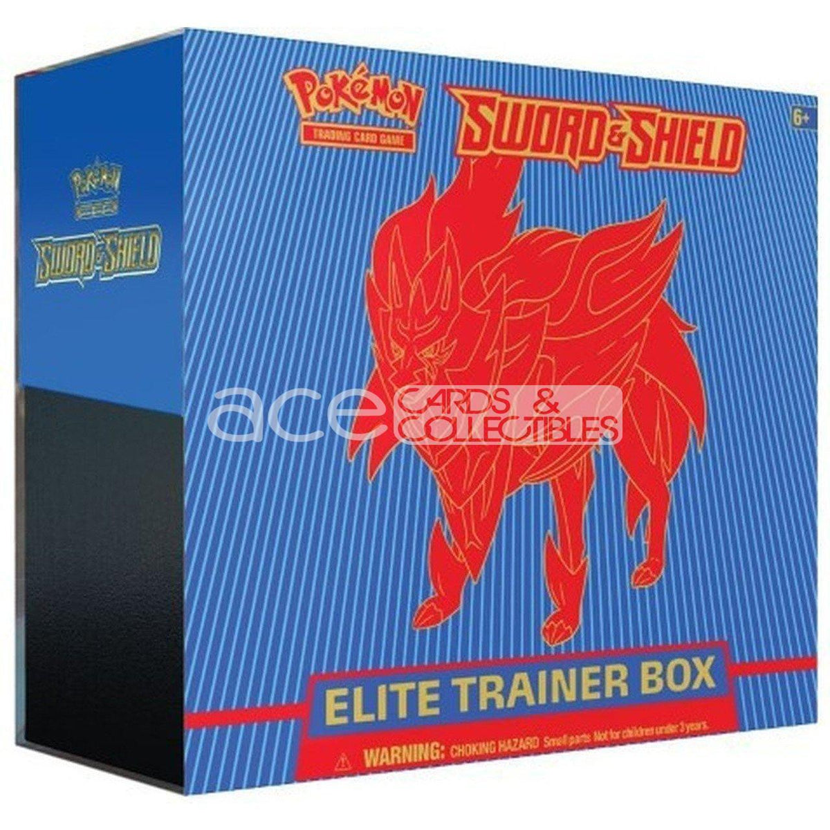 Pokemon TCG: Sword &amp; Shield SS01 Elite Trainer Box-Zacian/Sword-Red Box-The Pokémon Company International-Ace Cards &amp; Collectibles