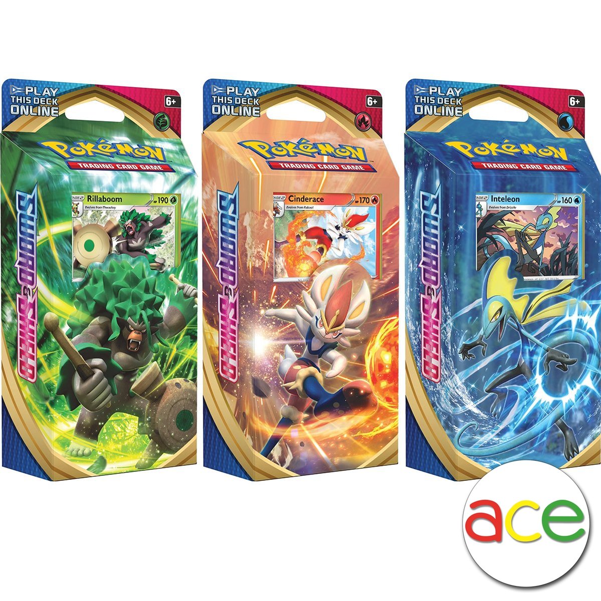Pokemon TCG: Sword &amp; Shield SS01 Theme Deck - Inteleon / Cinderace / Rillaboom-ThemeDeck-Inteleon-The Pokémon Company International-Ace Cards &amp; Collectibles