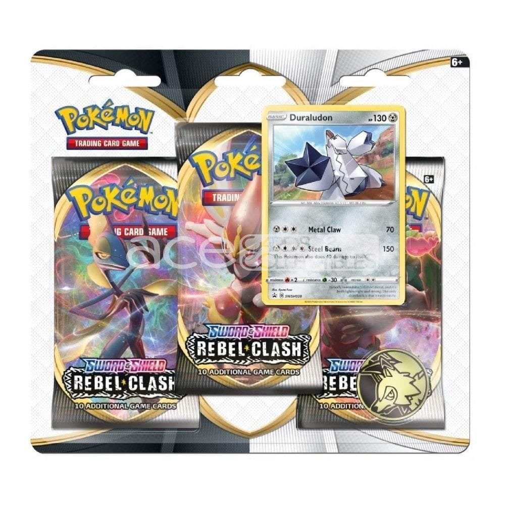 Pokémon TCG: Sword &amp; Shield SS02 Rebel Clash Triple Pack Blister-Duraludon-The Pokémon Company International-Ace Cards &amp; Collectibles