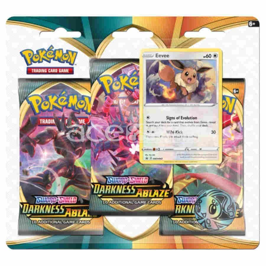 Pokémon TCG: Sword &amp; Shield SS03 Darkness Ablaze Triple Pack Blister-Eevee-The Pokémon Company International-Ace Cards &amp; Collectibles