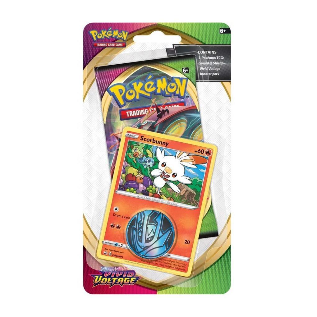 Pokemon TCG: Sword &amp; Shield SS04 Vivid Voltage Single Pack Blister-Scorbunny-The Pokémon Company International-Ace Cards &amp; Collectibles