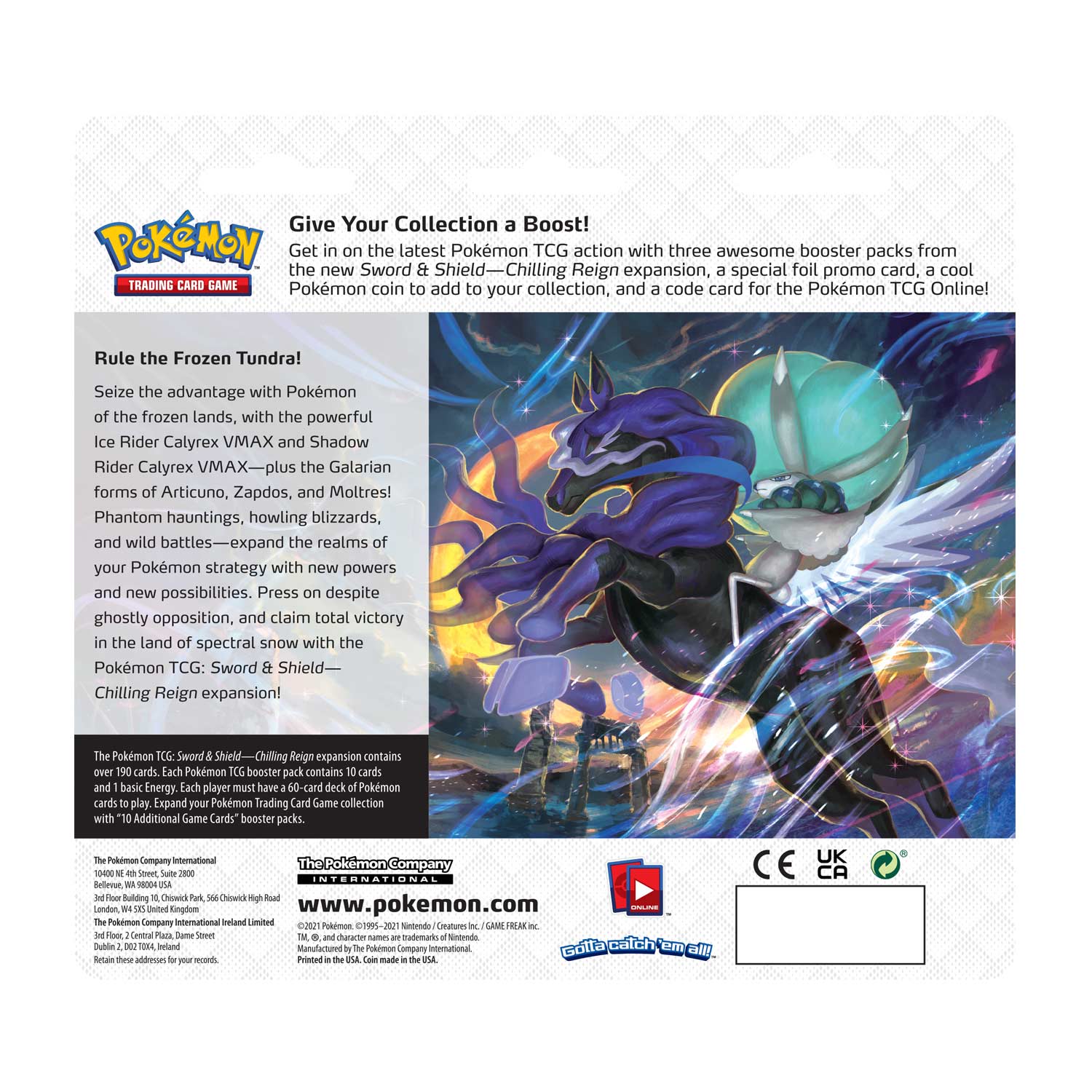 Pokemon TCG: Sword & Shield SS06 Chilling Reign 3 Packs Blister