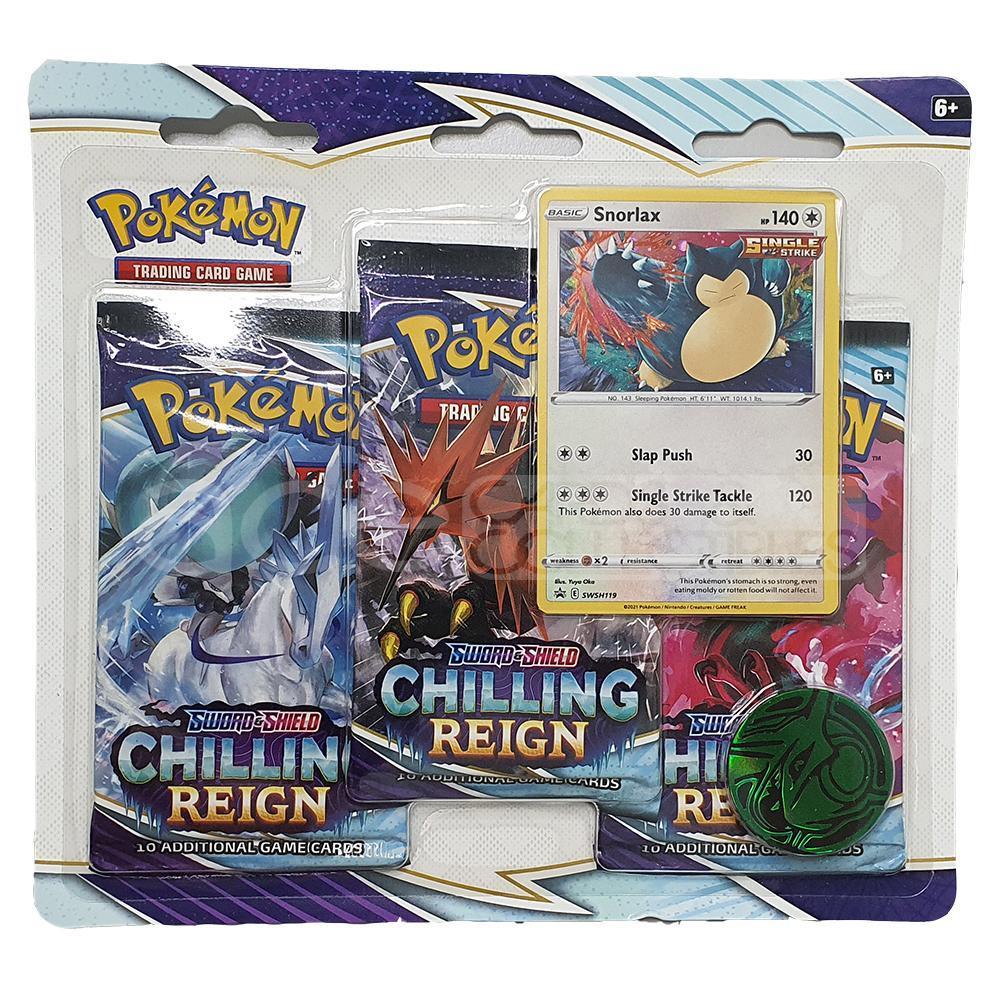 Pokemon TCG: Sword & Shield SS06 Chilling Reign 3 Packs Blister-Snorlax-The Pokémon Company International-Ace Cards & Collectibles