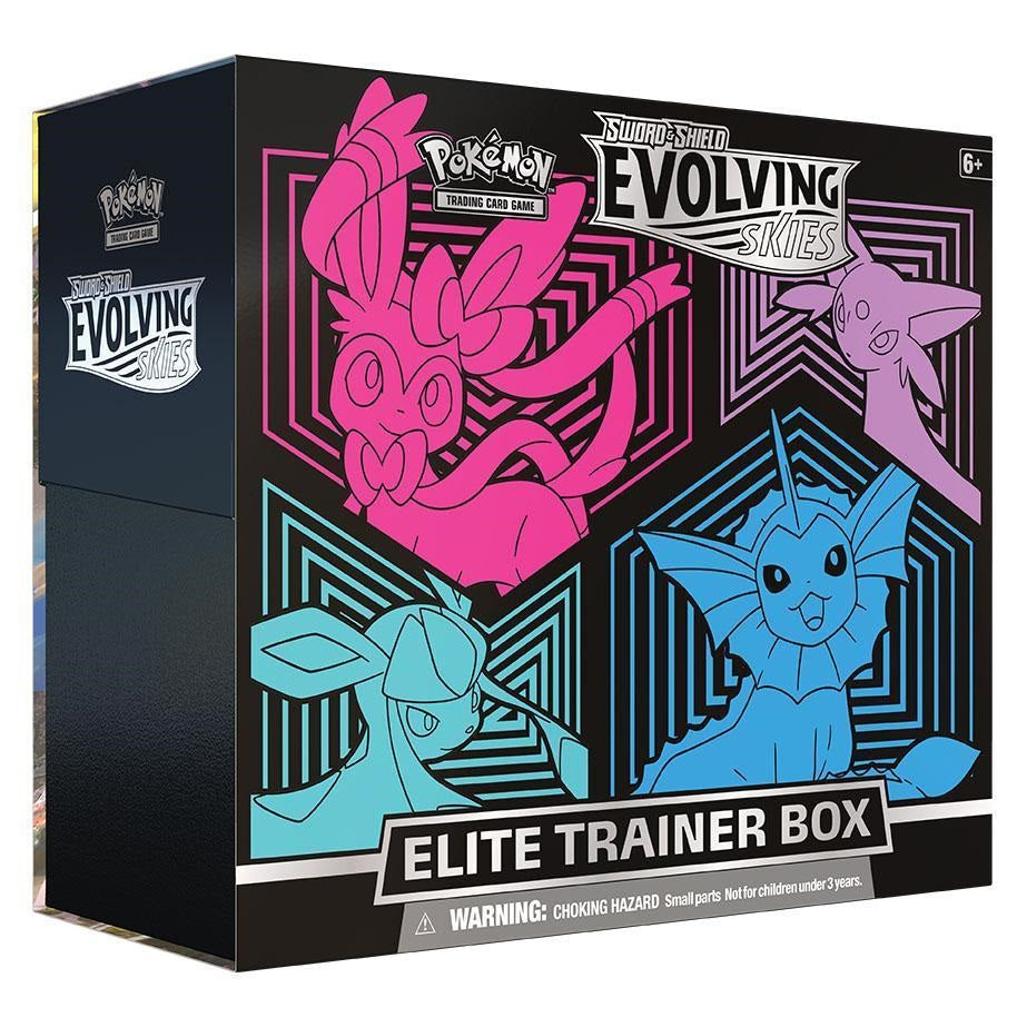 Pokemon TCG: Sword &amp; Shield SS07 Evolving Skies Elite Trainer Box-Sylveon Espeon Glaceon Vaporeon-The Pokémon Company International-Ace Cards &amp; Collectibles