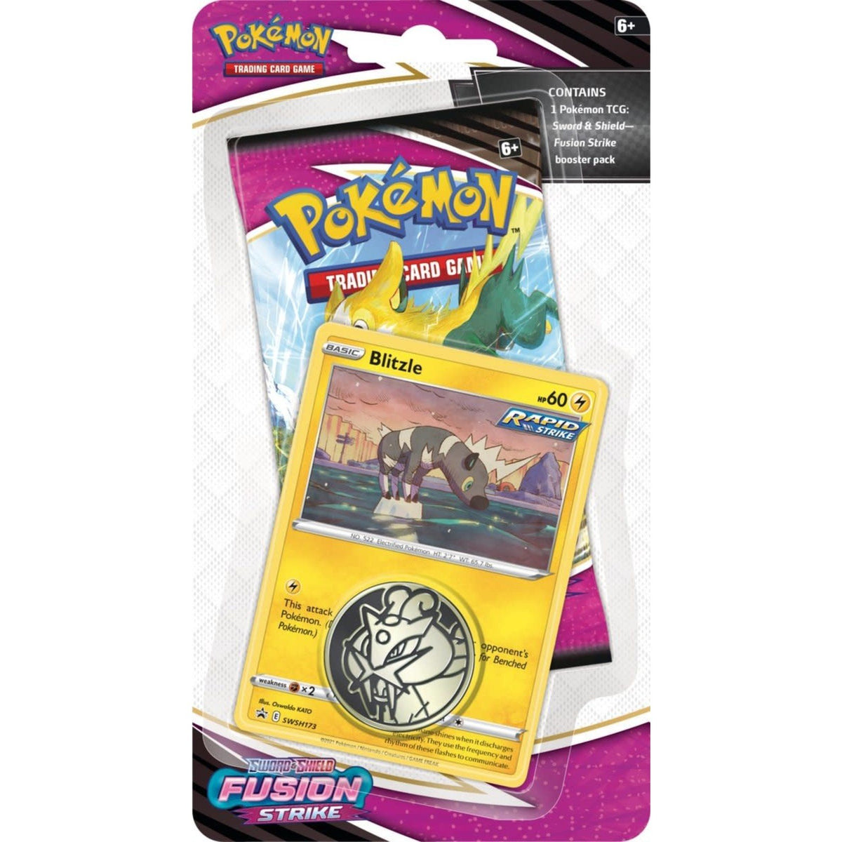 Pokémon TCG: Sword &amp; Shield SS08 Fusion Strike Single Pack Blister - [ Tepig / Blitzle ]-Blitzle-The Pokémon Company International-Ace Cards &amp; Collectibles