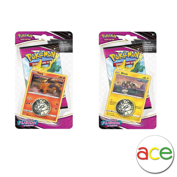 Pokémon TCG: Sword & Shield SS08 Fusion Strike Single Pack Blister - [ Tepig / Blitzle ]-Both Design (Tepig & Blitzle)-The Pokémon Company International-Ace Cards & Collectibles