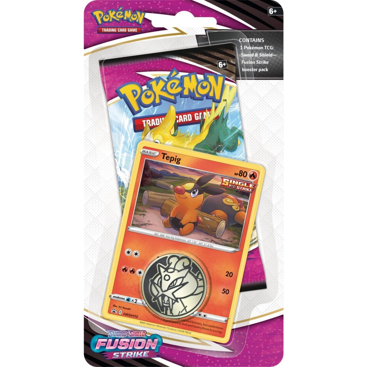 Pokémon TCG: Sword &amp; Shield SS08 Fusion Strike Single Pack Blister - [ Tepig / Blitzle ]-Tepig-The Pokémon Company International-Ace Cards &amp; Collectibles