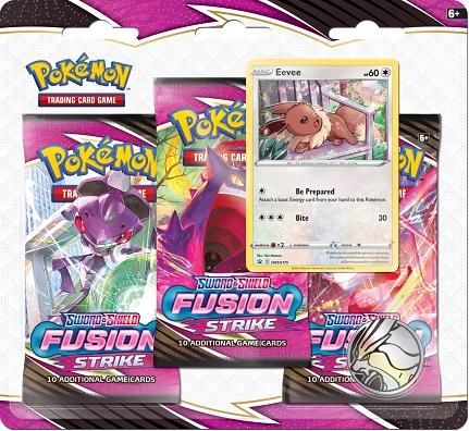 Pokémon TCG: Sword & Shield SS08 Fusion Strike Triple Pack Blister [ Eevee / Espeon ]-Set of 2 (Eevee & Espeon)-The Pokémon Company International-Ace Cards & Collectibles