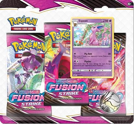 Pokémon TCG: Sword &amp; Shield SS08 Fusion Strike Triple Pack Blister [ Eevee / Espeon ]-Espeon-The Pokémon Company International-Ace Cards &amp; Collectibles