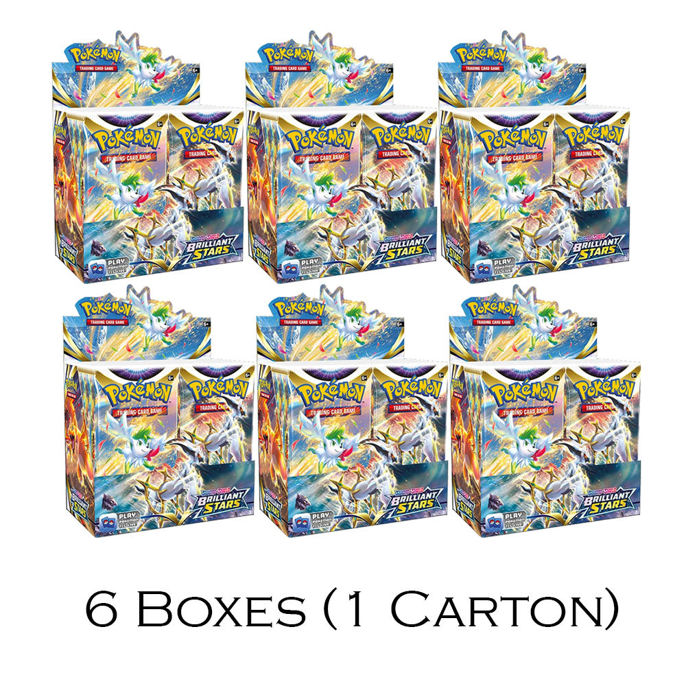 Pokemon TCG: Sword &amp; Shield SS09 Brilliant Stars - Booster Box / Carton-Carton (6boxes)-The Pokémon Company International-Ace Cards &amp; Collectibles