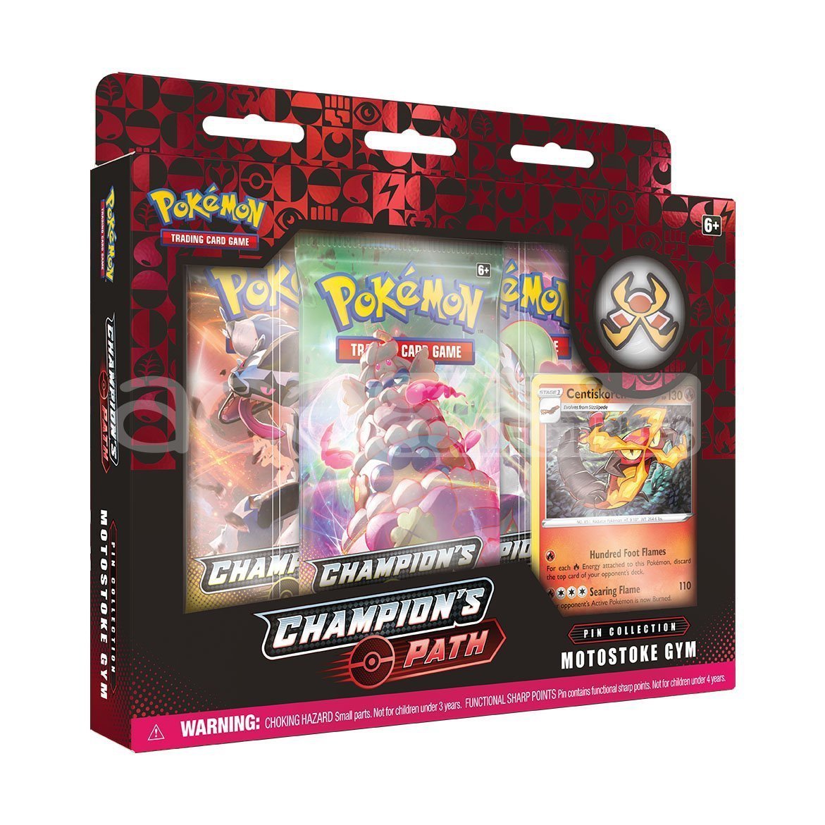 Pokemon TCG: Sword Shield SWSH 3.5 Champion’s Path Pin Collection (September)-Kabu Gym-Centiskorch-The Pokémon Company International-Ace Cards &amp; Collectibles