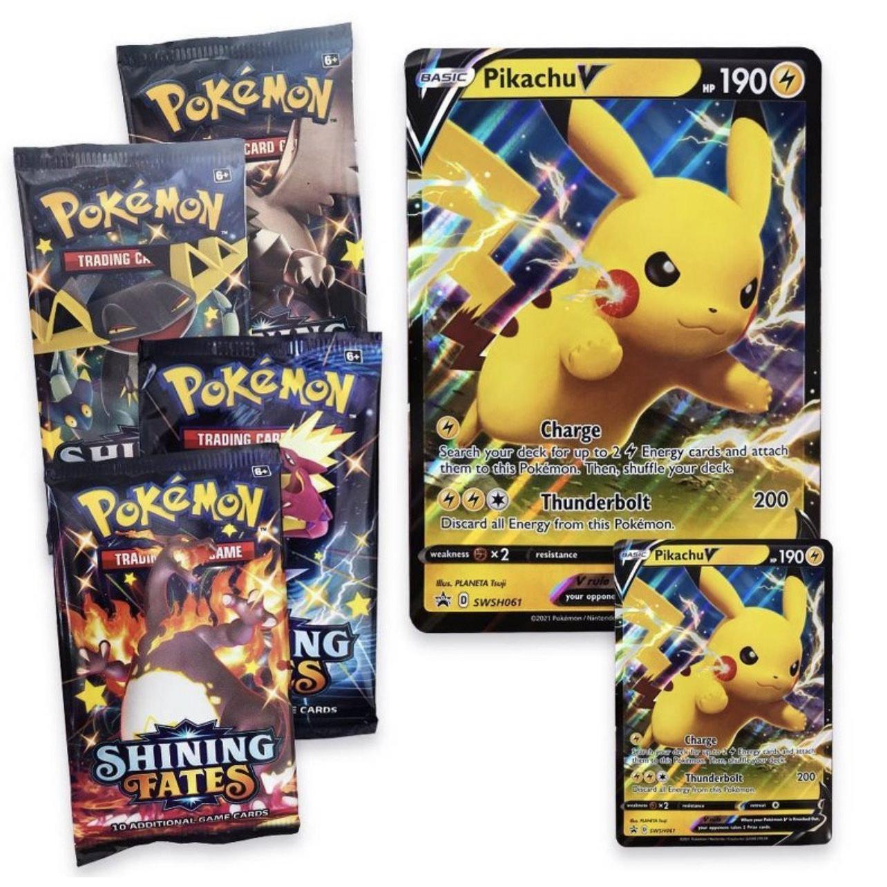 pokémon trading card game shining fates pikachu v Pokemon TCG: Sword Shield SWSH 4.5 Fates: Box youll also receive 4 Arceus V 166 172 Design - Choose one:PM FIN Absolute Virtue token cards