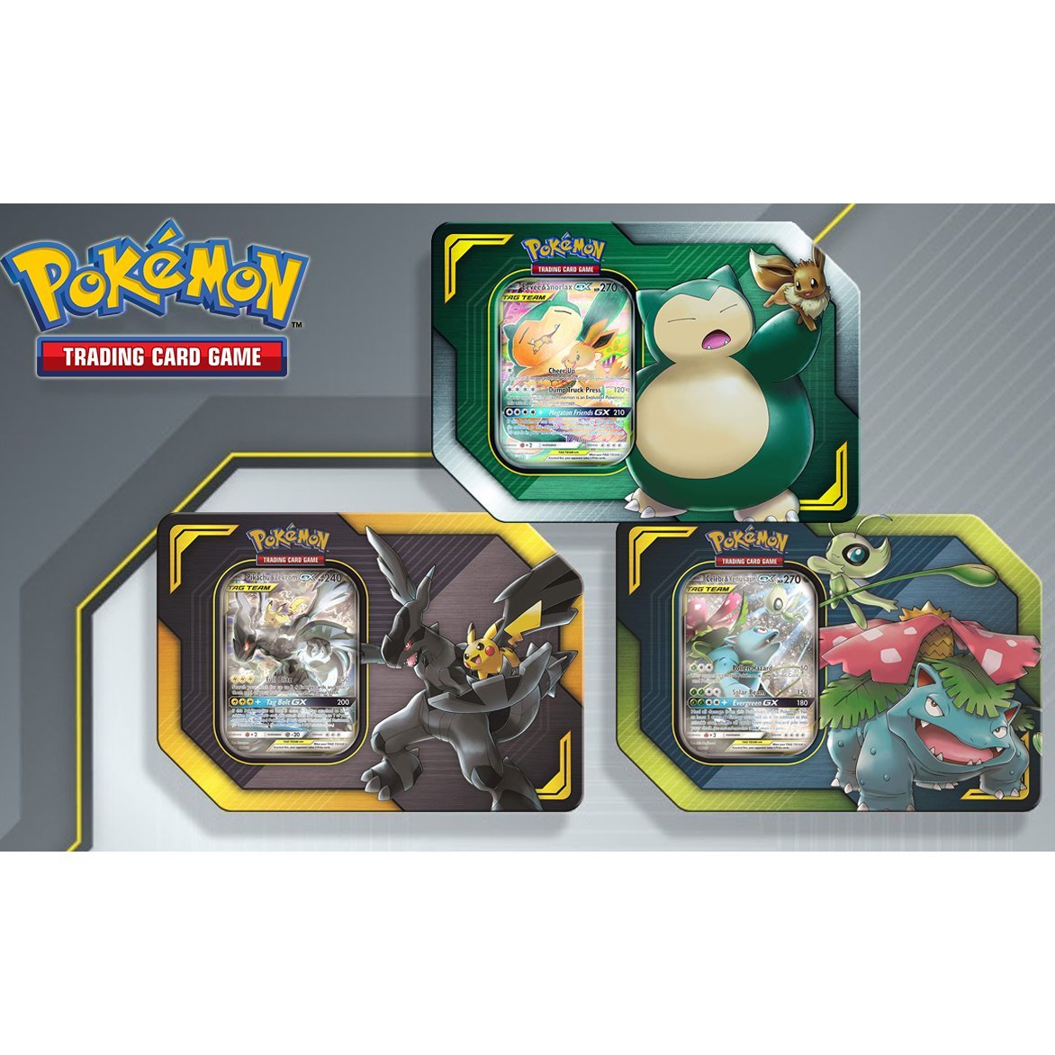 Pokemon TCG: TAG TEAM Tins-Pikachu & Zekrom-GX-The Pokémon Company International-Ace Cards & Collectibles