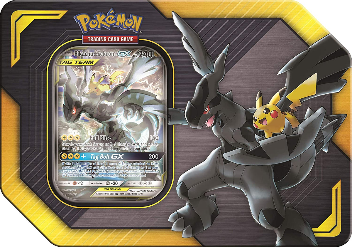 Pokemon TCG: TAG TEAM Tins-Pikachu & Zekrom-GX-The Pokémon Company International-Ace Cards & Collectibles