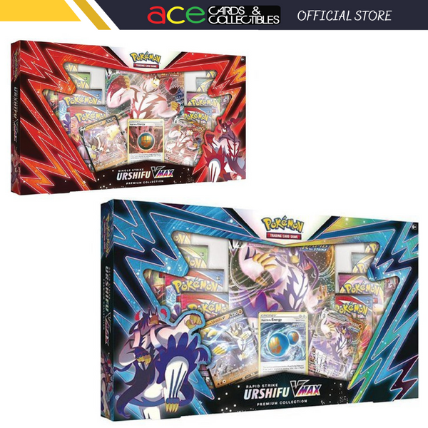 Pokémon Urshifu Single Strike VMAX Premium Box Trading Card Game - Includes VMAX Card, Boosters, For Ages 6+