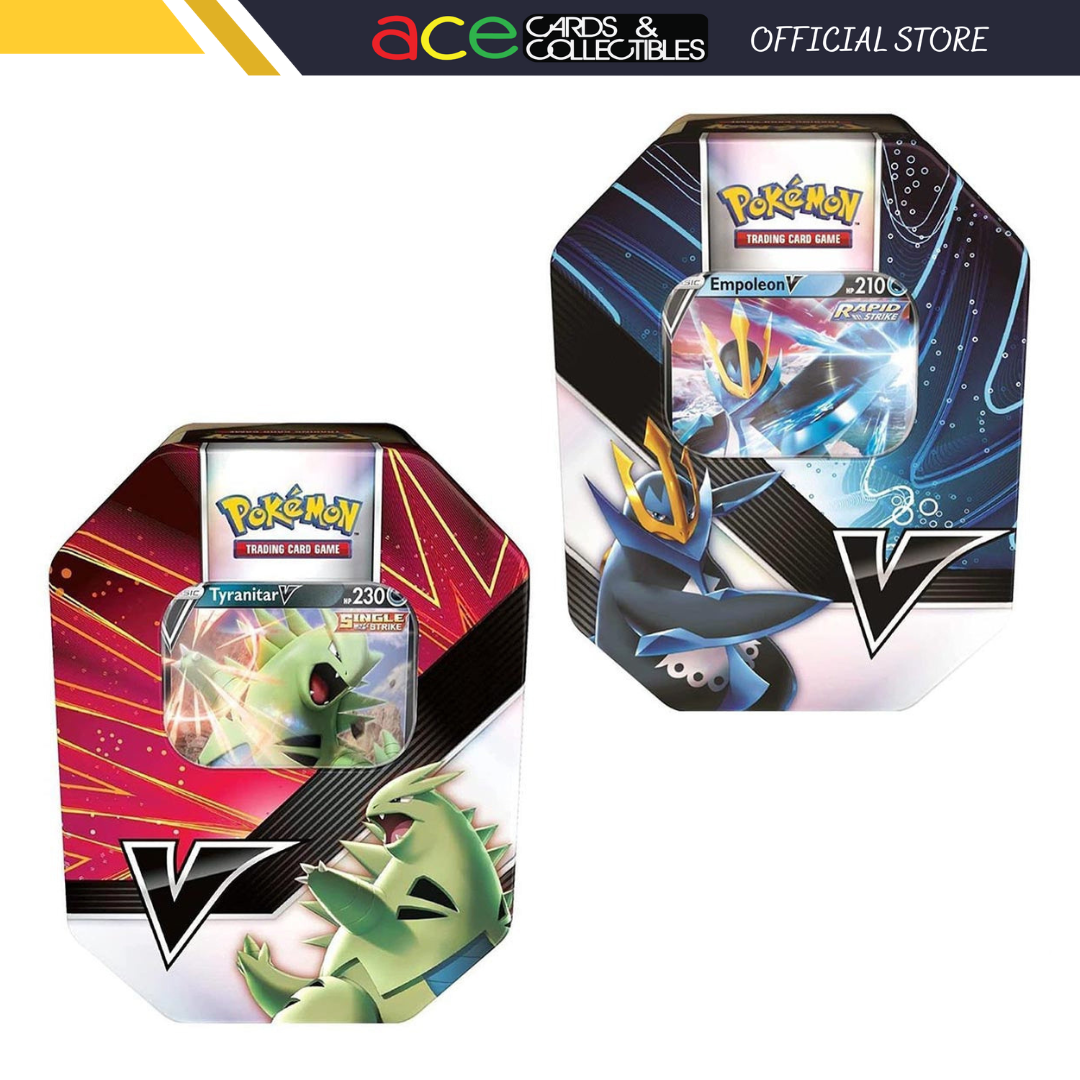 Pokemon TCG: V Strikers Tin (Tyranitar V / Empoleon V)-1 Set V Strikers Tin-The Pokémon Company International-Ace Cards & Collectibles