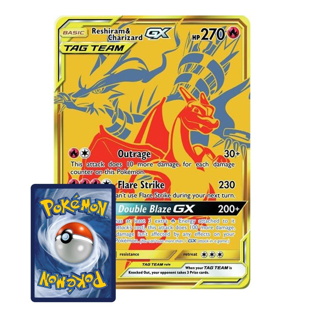 Pokemon Tag Team Charizard &amp; Reshiram GX Jumbo Card-The Pokémon Company International-Ace Cards &amp; Collectibles