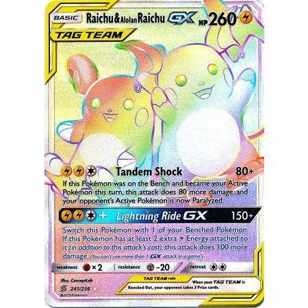 Raichu & Alolan Raichu GX -Single Card-Hyper Rare [245/236]-The Pokémon Company International-Ace Cards & Collectibles