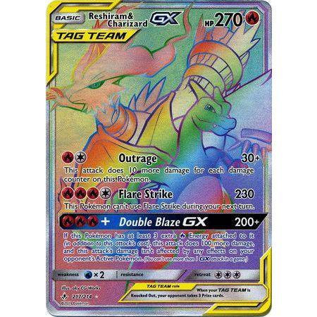 Reshiram &amp; Charizard GX -Single Card-Hyper Rare [217/214]-The Pokémon Company International-Ace Cards &amp; Collectibles