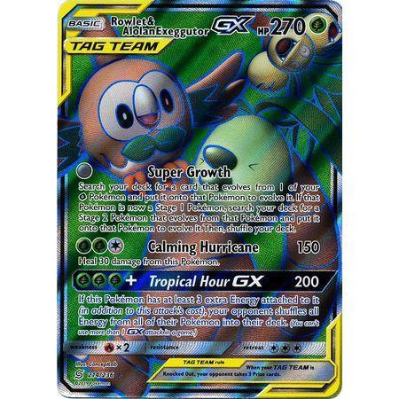 Rowlet &amp; Alolan Exeggutor GX -Single Card-Full Art Ultra Rare [214/236]-The Pokémon Company International-Ace Cards &amp; Collectibles