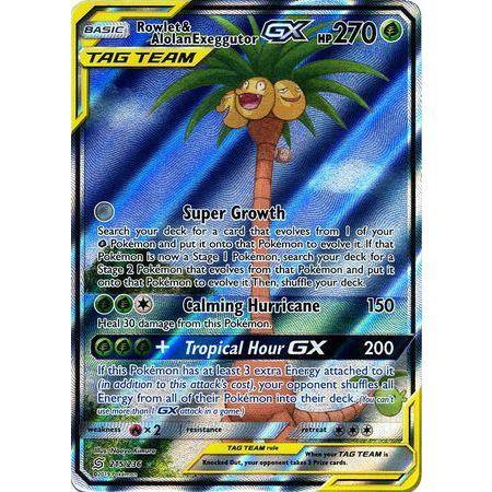 Rowlet &amp; Alolan Exeggutor GX -Single Card-Full Art Ultra Rare [215/236]-The Pokémon Company International-Ace Cards &amp; Collectibles