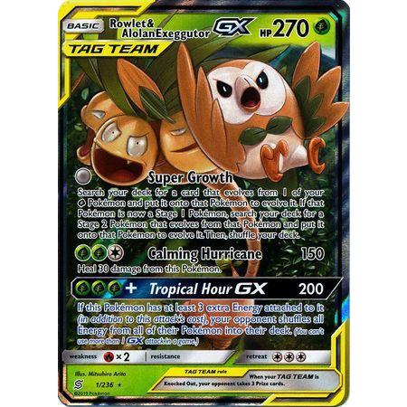 Rowlet &amp; Alolan Exeggutor GX -Single Card-Ultra Rare [1/236]-The Pokémon Company International-Ace Cards &amp; Collectibles