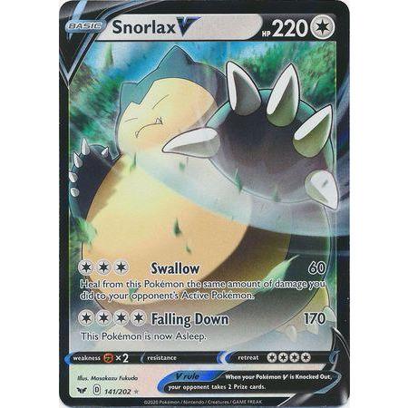 Snorlax V -Single Card-Ultra Rare [144/202]-The Pokémon Company International-Ace Cards &amp; Collectibles