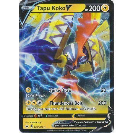 Tapu Koko V -Single Card-Ultra Rare [072/202]-The Pokémon Company International-Ace Cards &amp; Collectibles