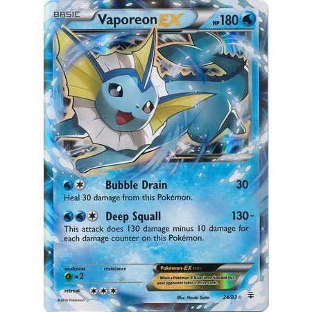 Vaporeon EX -Single Card-Ultra Rare [24/83]-The Pokémon Company International-Ace Cards &amp; Collectibles