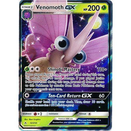 Venomoth GX -Single Card-Ultra Rare [12/214]-The Pokémon Company International-Ace Cards &amp; Collectibles
