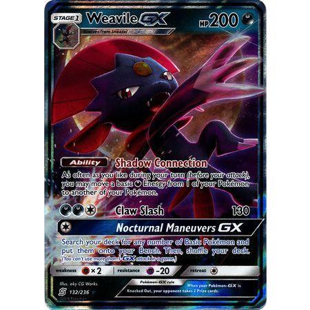 Weavile GX -Single Card-Ultra Rare [132/236]-The Pokémon Company International-Ace Cards &amp; Collectibles