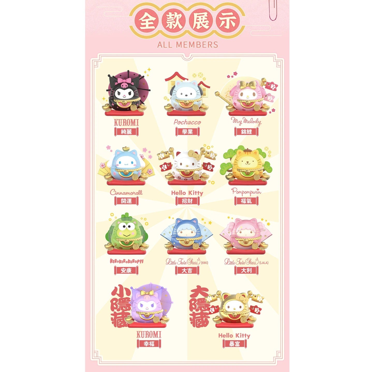 TOPTOY Sanrio Characters Lucky Cat Tumbler Series-Single Box (Random)-TopToy-Ace Cards & Collectibles