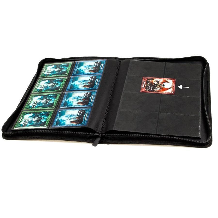 Ultimate Guard Card Album QuadRow Zipfolio™ 320 XenoSkin™ 8-Pocket-Black-Ultimate Guard-Ace Cards &amp; Collectibles