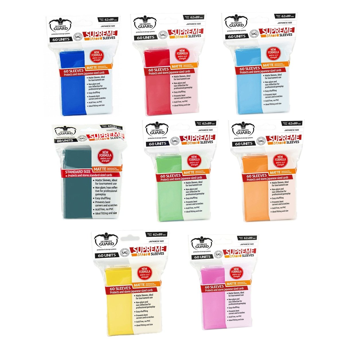 Ultimate Guard Card Sleeve Supreme Matte Japanese Size 60pcs-Light Green-Ultimate Guard-Ace Cards & Collectibles