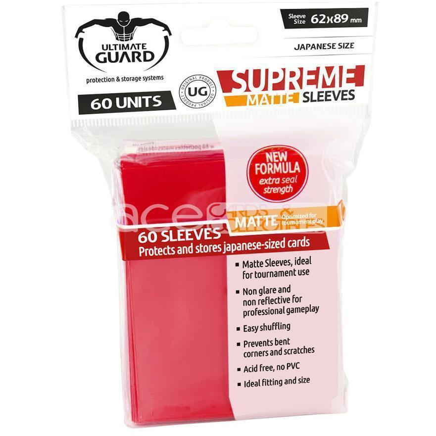 Ultimate Guard Card Sleeve Supreme Matte Japanese Size 60pcs-Red-Ultimate Guard-Ace Cards &amp; Collectibles