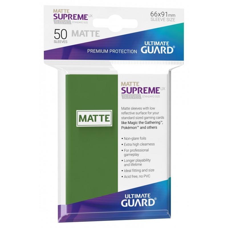 Ultimate Guard Card Sleeves Supreme UX Matte Standard Size-Green-Ultimate Guard-Ace Cards &amp; Collectibles