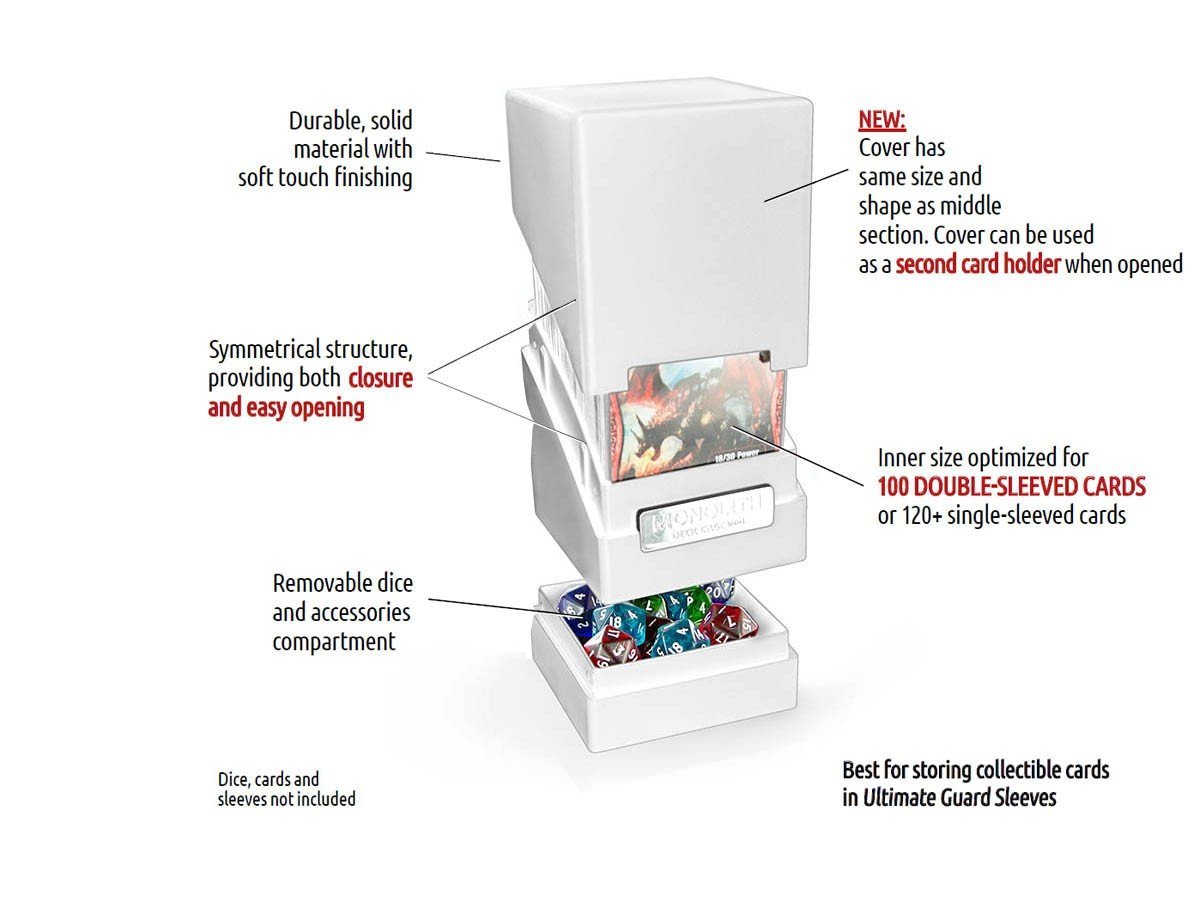 Ultimate Guard Monolith Deck Box 100+ (Solid Color)-White-Ultimate Guard-Ace Cards & Collectibles
