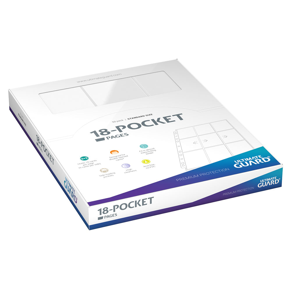 Ultimate Guard Side-Loading Pages 18-Pocket White Colour for Card Album / Binder-Whole Box (50pcs)-Ultimate Guard-Ace Cards & Collectibles