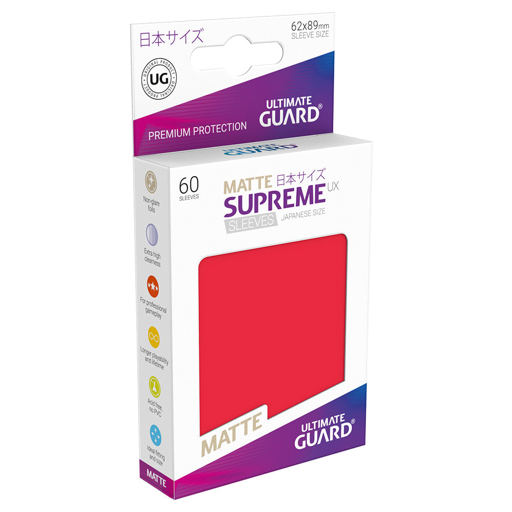 Ultimate Guard Supreme UX Sleeves Japanese Size Matte Red - 60pcs-Ultimate Guard-Ace Cards &amp; Collectibles