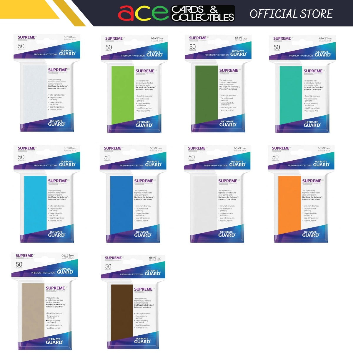Ultimate Guard Supreme UX Sleeves Standard Size (50pcs)-Frosted-Ultimate Guard-Ace Cards & Collectibles