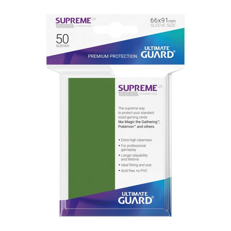 Ultimate Guard Supreme UX Sleeves Standard Size (50pcs)-Green-Ultimate Guard-Ace Cards &amp; Collectibles