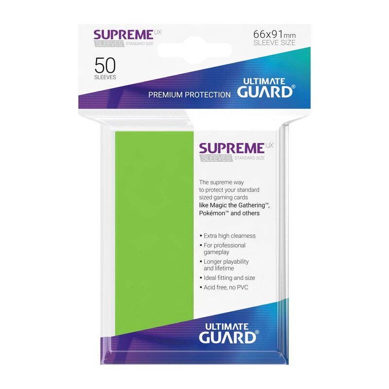 Ultimate Guard Supreme UX Sleeves Standard Size (50pcs)-Light Green-Ultimate Guard-Ace Cards &amp; Collectibles